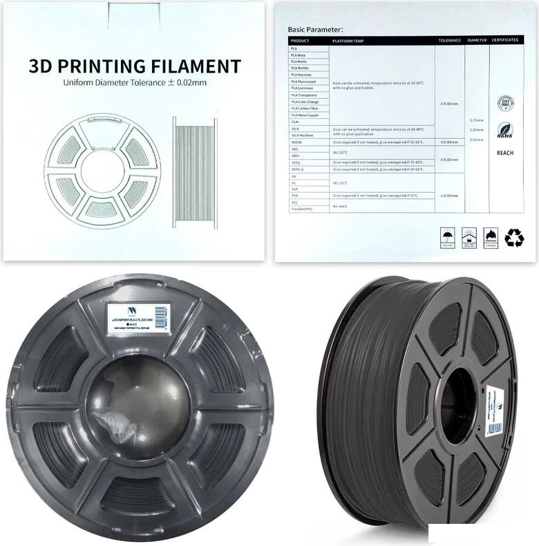 Пластик NV Print 3D-NVPRINT-PLA-1.75-330-1000-Black