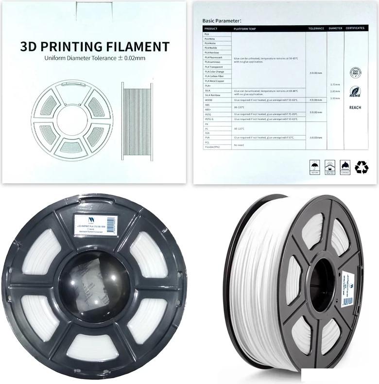 Пластик NV Print 3D-NVPRINT-PLA-1.75-330-1000-White