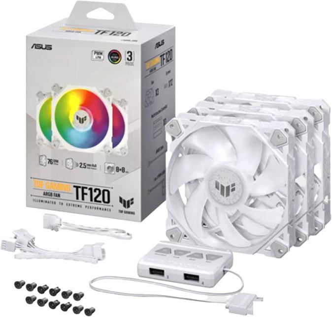 Набор вентиляторов с контроллером ASUS TUF Gaming TF120 ARGB Triple Fan Kit White Edition