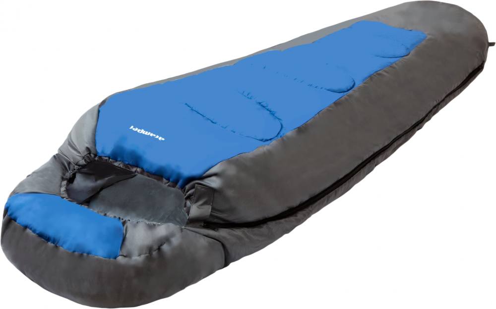 Спальный мешок Acamper Bergen 300г/м2 (правая молния, серый/голубой)
